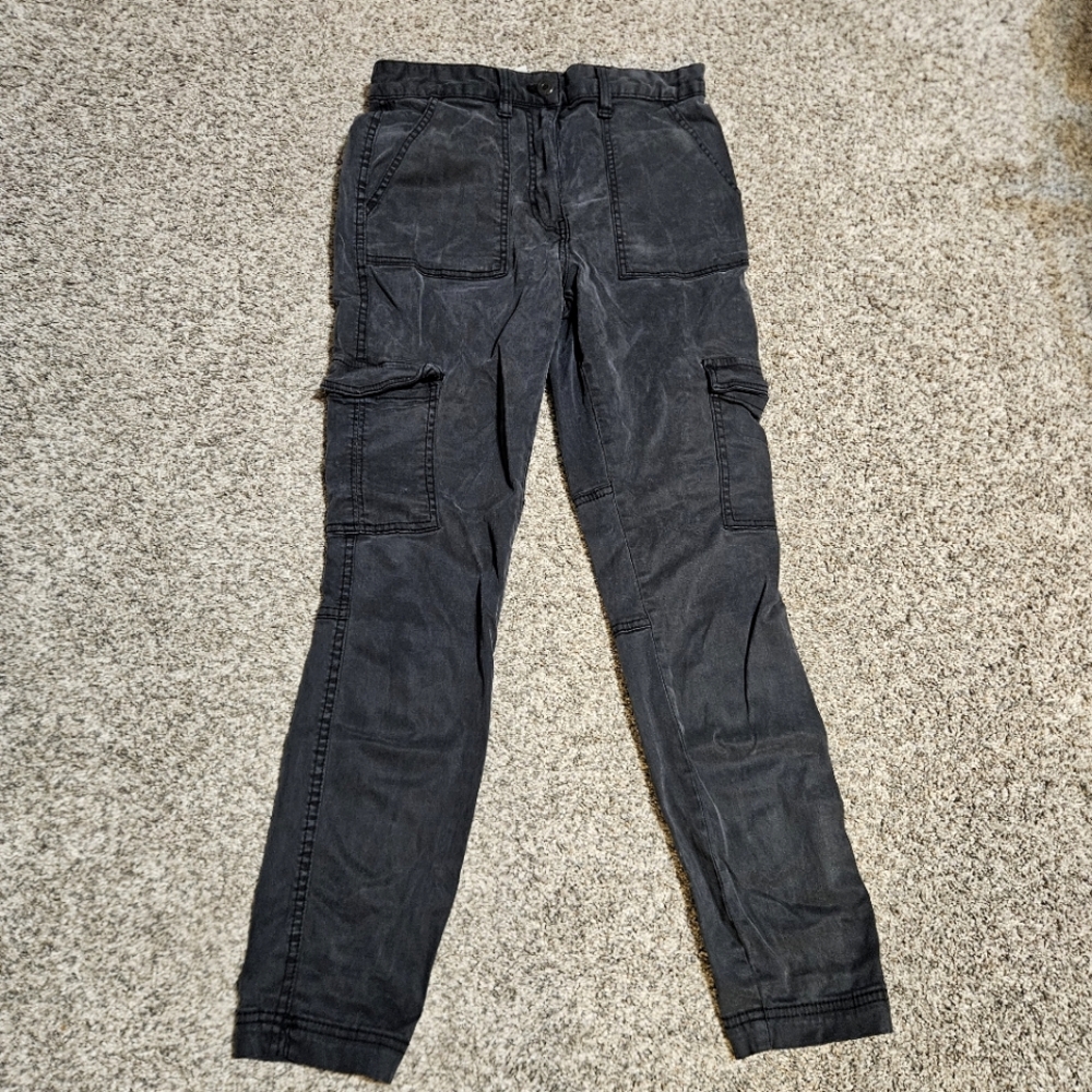 H&M Black Cargo Pants Straight Leg Utility